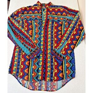 Frontier Series Shirt MT Men’s Western Southwest Aztec Multicolor Bright Vintage